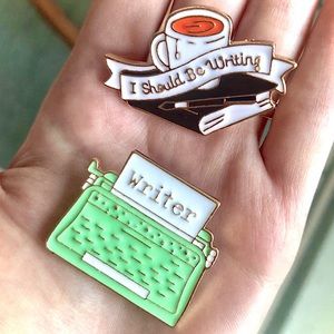2-in-1 Writer Enamel Pins 📚